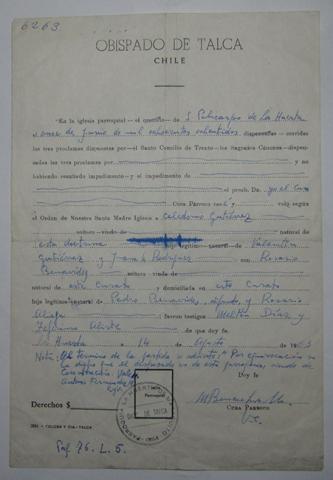 Primera imagen del registro Certificado de Matrimonio