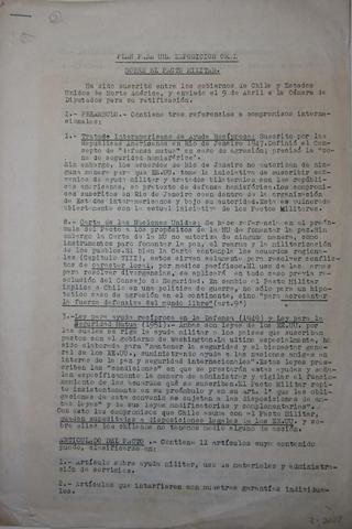 Primera imagen del registro Plan para una exposición oral sobre el pacto militar