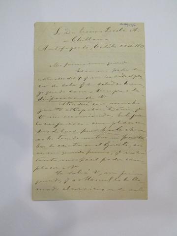Primera imagen del registro Carta de Erasmo Escala a su primo
