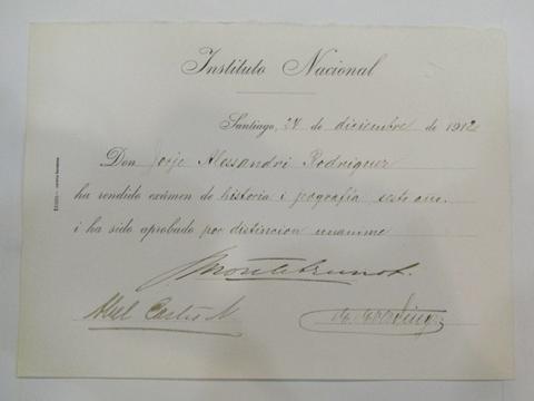 Primera imagen del registro Certificado de Estudios Jorge Alessandri Rodriguez