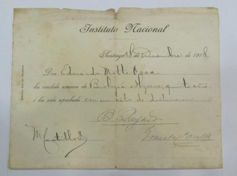 Primera imagen del registro Certificado de Estudios Eduardo Matte Ossa