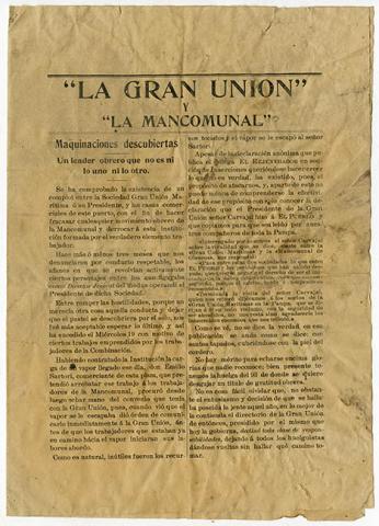 Primera imagen del registro Informativo de "La gran unión" y "La mancomunal"