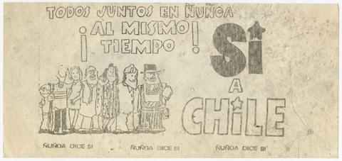 Primera imagen del registro Panfleto Todos juntos en Ñuñoa ¡Al mismo tiempo! Sí a Chile