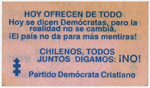 Primera imagen del registro Panfleto Chilenos, todos juntos digamos: ¡NO!