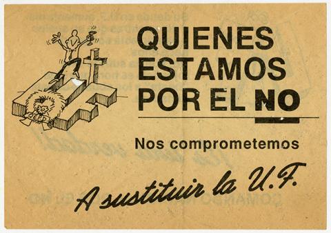 Primera imagen del registro Panfleto Quienes estamos por el NO nos comprometemos a sustituir la U.F.
