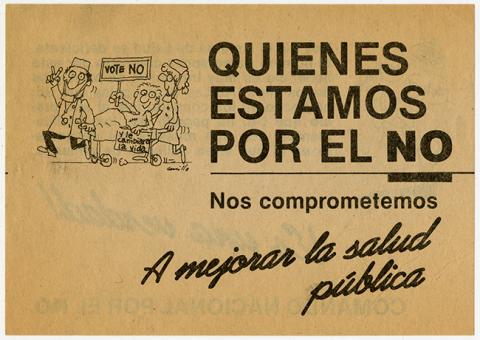 Primera imagen del registro Panfleto Quienes estamos por el NO, nos comprometemos a mejorar la salud pública