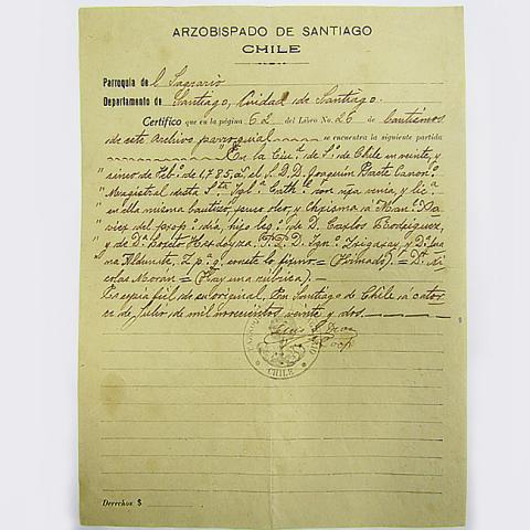 Primera imagen del registro Copia del certificado de nacimiento de Manuel Rodríguez