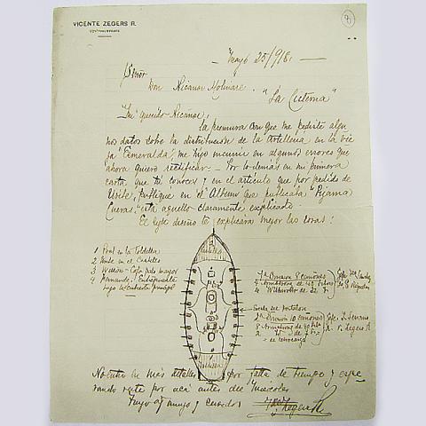 Primera imagen del registro Carta del comandante Vicente Zegers a Nicanor Molinare