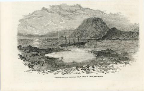 Primera imagen del registro Wreck of the Royal Mail Steam-Ship, "Quito", on a rock, near Huasco