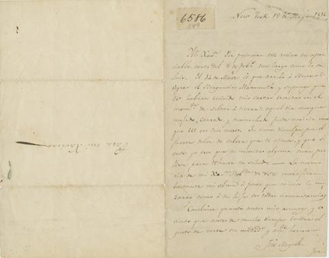 Primera imagen del registro Carta de José Miguel Carrera a su hermana Javiera Carrera