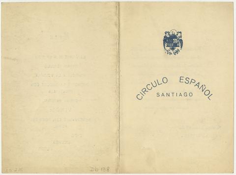 Primera imagen del registro Menú de banquete ofrecido por la Colectividad Española al Embajador de España