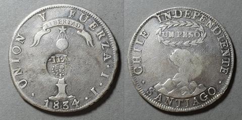 Primera imagen del registro Moneda de 1 Peso (Resello Manila) República