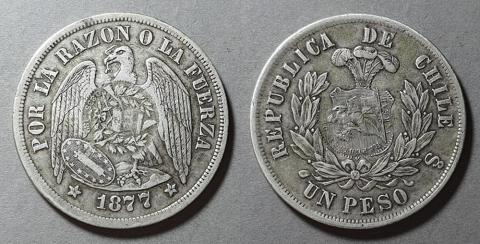 Primera imagen del registro Moneda de 1 Peso (resello Guatemala) República