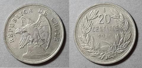 Primera imagen del registro Moneda de 20 centavos (República)