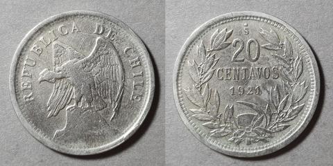 Primera imagen del registro Moneda de 20 centavos (República)
