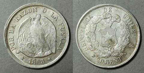Primera imagen del registro Moneda de 20 Centavos (República)