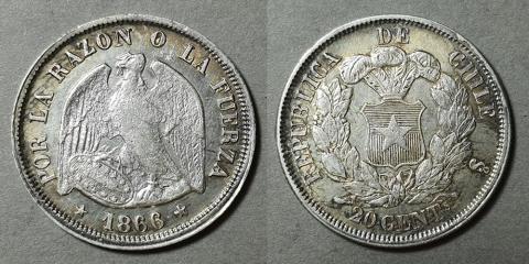 Primera imagen del registro Moneda de 20 Centavos (República)