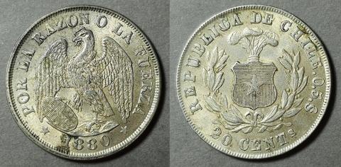 Primera imagen del registro Moneda de 20 Centavos (República)