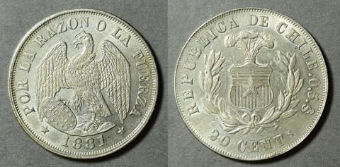 Primera imagen del registro Moneda de 20 Centavos (República)