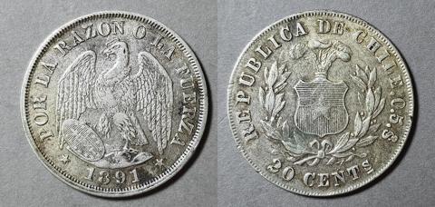 Primera imagen del registro Moneda de 20 Centavos (República)