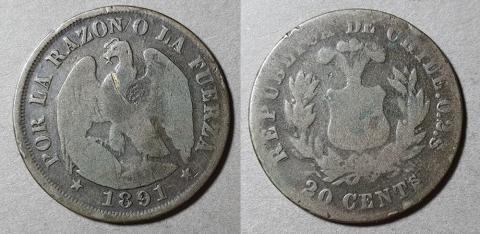 Primera imagen del registro Moneda de 20 Centavos (República)