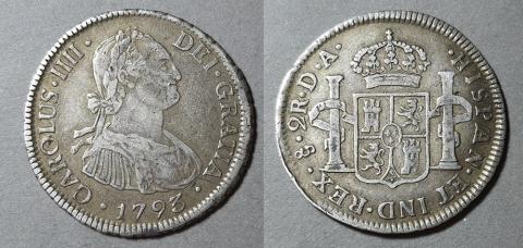 Primera imagen del registro Moneda de 2 Reales (Carlos IV)