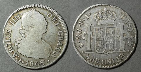 Primera imagen del registro Moneda de 2 Reales (Carlos IV)