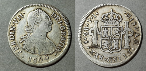 Primera imagen del registro Moneda de 2 Reales (Fernando VII)