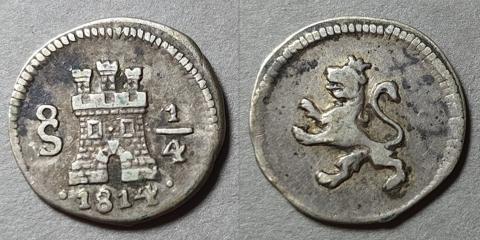Primera imagen del registro Moneda de 1/4 Real (Fernando VII)