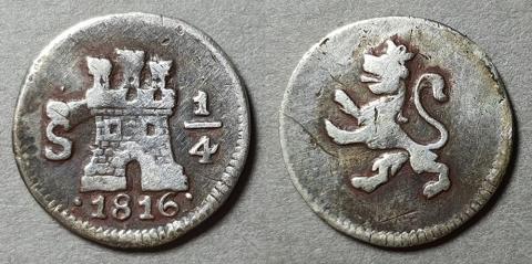 Primera imagen del registro Moneda de 1/4 de Real (Fernando VII)