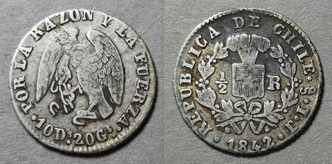 Primera imagen del registro Moneda de 1/2 Real (República)