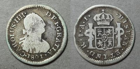 Primera imagen del registro Moneda de 1/2 Real (Carlos IV)