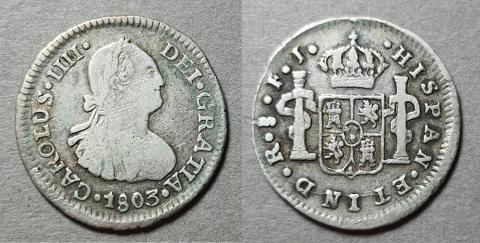 Primera imagen del registro Moneda de 1/2 Real (Carlos IV)