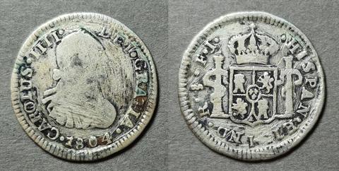 Primera imagen del registro Moneda de 1/2 Real (Carlos IV)