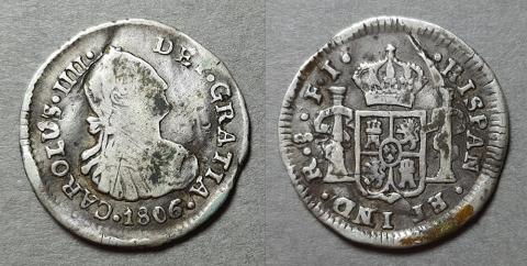 Primera imagen del registro Moneda de 1/2 Real (Carlos IV)