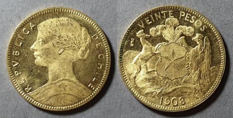 Primera imagen del registro Moneda de 20 Pesos (República)