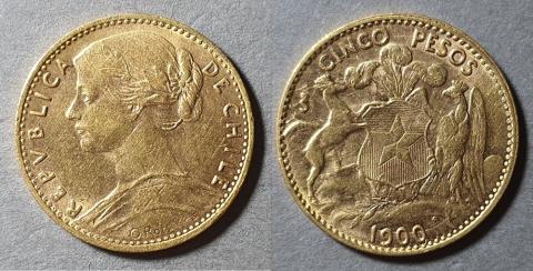 Primera imagen del registro Moneda de 5 Pesos (República)