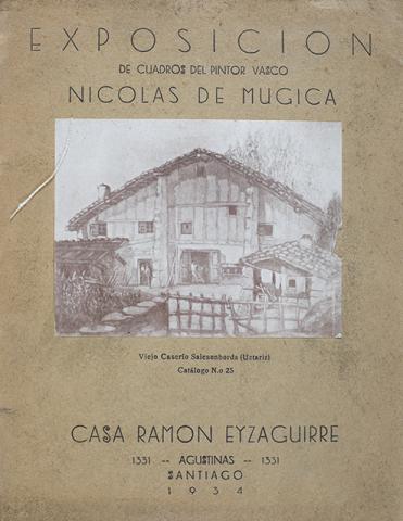 Primera imagen del registro Catálogo Exposición de cuadros del pintor vasco Nicolas de Mugica
