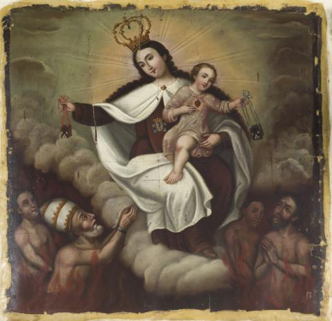 Primera imagen del registro Virgen del Carmen con el niño Jesús y las almas del purgatorio