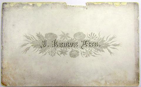 Primera imagen del registro Tarjeta de visita de J. Ramón Lira