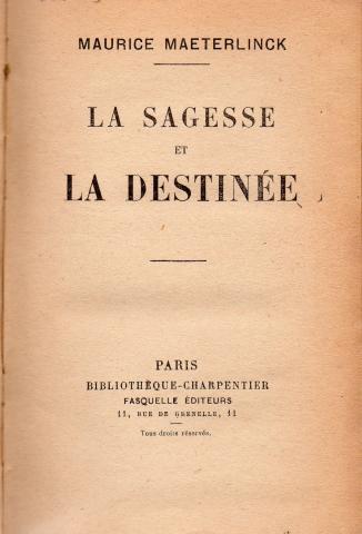 Primera imagen del registro La Sagesse et la Destinée