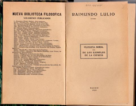 Primera imagen del registro Filosofía Moral de los ejemplos de la ciencia