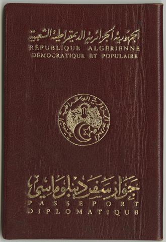 Primera imagen del registro Pasaporte de la República Democrática Popular de Argelia otorgado a Anselmo Sule