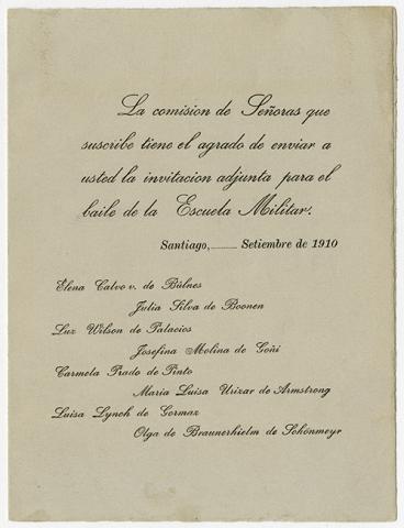Primera imagen del registro Invitación a baile de la Escuela Militar