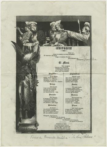 Primera imagen del registro Invitación a almorzar en Quinta Normal con Fernández. Versos de Fernández Montalva
