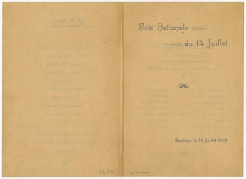 Primera imagen del registro Menú de la Fête Nationale (Fiesta Nacional Francia)
