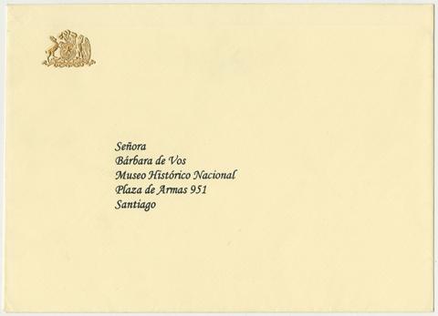 Primera imagen del registro Invitación con sobre al almuerzo en honor del Presidente de los Estados Unidos Mexicanos, señor Felipe Calderón y señora.
