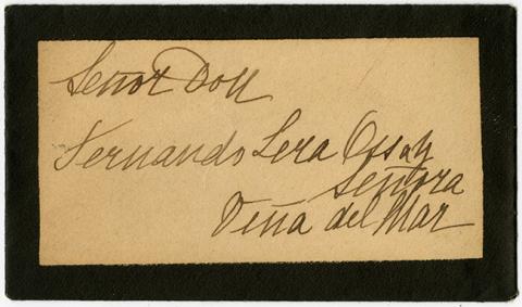 Primera imagen del registro Tarjeta de luto en agradecimiento a Fernando Lira Ossa y Señora, de Rosario Ossa de Matte