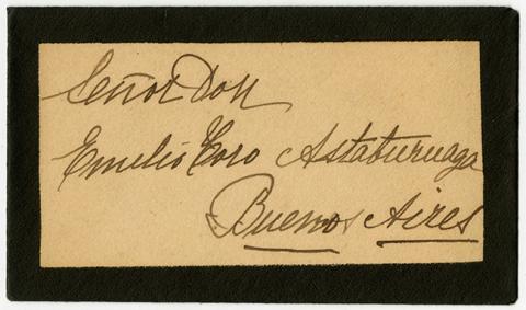 Primera imagen del registro Tarjeta de luto en agradecimiento a Emilio Toro Astaburuaga, de Rosario Ossa de Matte