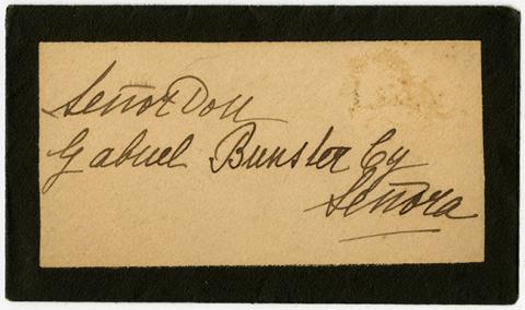 Primera imagen del registro Tarjeta de luto en agradecimiento a Gabriel Bunster y Señora, de Rosario Ossa de Matte